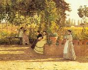 Sylvestro Lega The Pergola oil painting